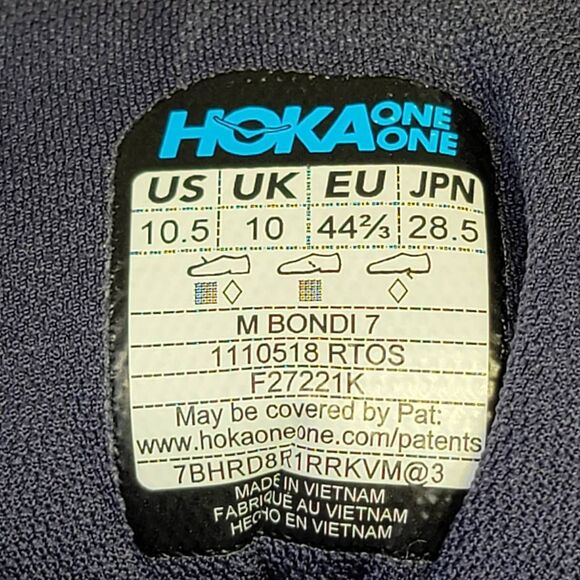 HOKA ONE ONE BONDI 7 - Men's Running Shoes - SIZE 10.5 - Picture 9 of 9